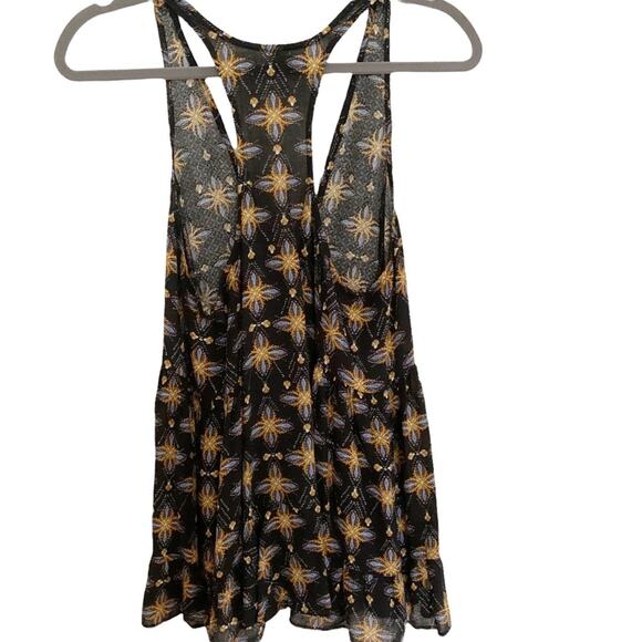 Intimately Free People Black Boho Printed V Neck Tunic Tank NWOT - Picture 3 of 6
